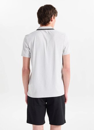 Altınyıldız Classics Gri Erkek Slim Fit Geometrik Desen Polo T-Shirt ACE091262670