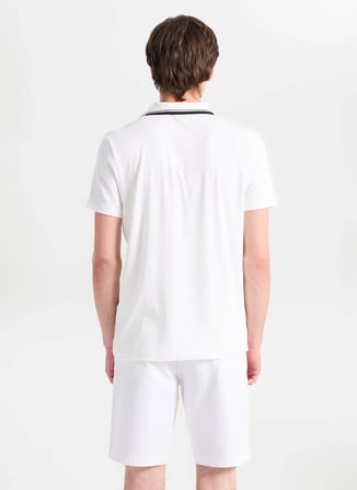Altınyıldız Classics Ekru Erkek Slim Fit Geometrik Desen Polo T-Shirt ACE091262670