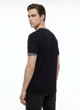 Siyah - Antrasit Erkek %100 Pamuk T-Shirt ACE091262760