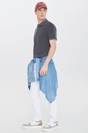 %100 Pamuk Standart Fit Normal Kesim Polo Yaka Tişört