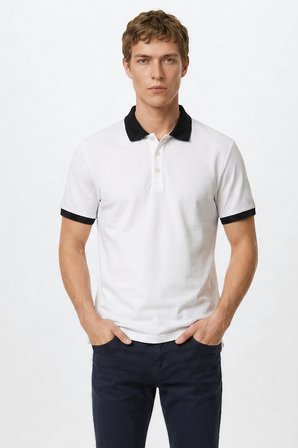 %100 Pamuk Slim Fit Dar Kesim Polo Yaka Tişört