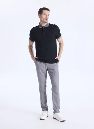 Altınyıldız Classics Siyah Erkek Slim Fit %100 Pamuk Polo T-Shirt ACE091262932_SSA