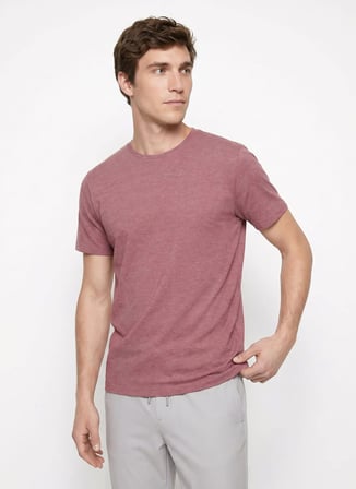 Altınyıldız Classics Bordo Erkek Slim Fit Melanj T-Shirt ACE091262933