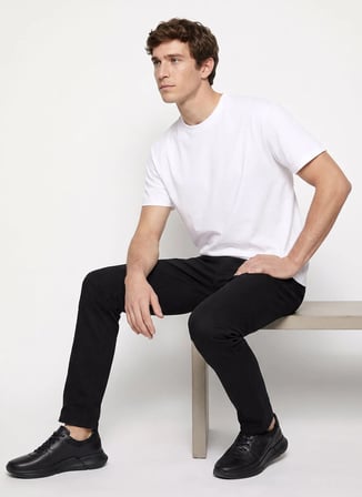Altınyıldız Classics Beyaz Erkek Bisiklet Yaka Slim Fit T-Shirt ACE091262933