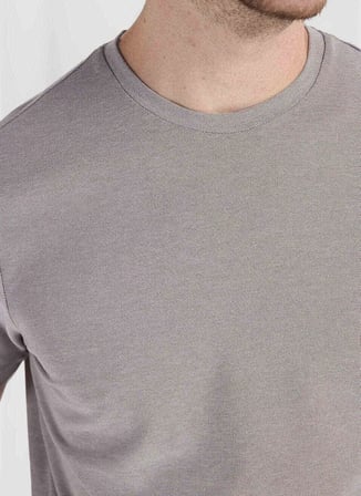 Altınyıldız Classics Gri Erkek Bisiklet Yaka Slim Fit T-Shirt ACE091262933