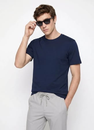 Altınyıldız Classics Lacivert Erkek Bisiklet Yaka Slim Fit T-Shirt ACE091262933