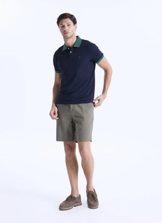 Altınyıldız Classics ACE091262941 Lacivert - Yeşil Polo T-Shirt
