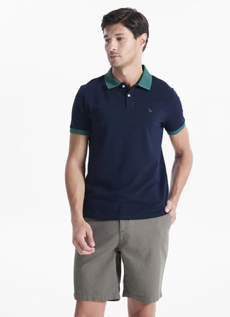 Altınyıldız Classics ACE091262941 Lacivert - Yeşil Polo T-Shirt