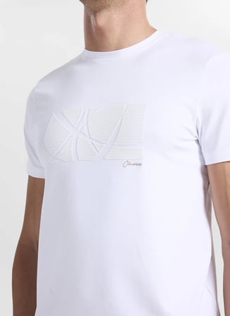 Altınyıldız Classics Beyaz Erkek Slim Fit T-Shirt ACE091262045