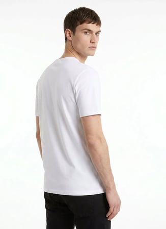 Beyaz Erkek Pamuklu T-Shirt ACE091262884
