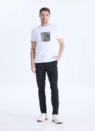 Altınyıldız Classics Beyaz Erkek Slim Fit Baskılı T-Shirt ACE091262887