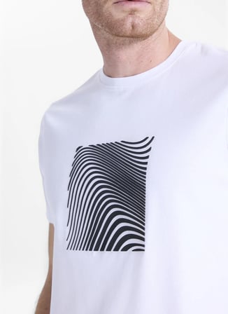 Altınyıldız Classics Beyaz Erkek Slim Fit Baskılı T-Shirt ACE091262887