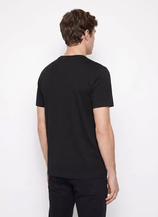 Altınyıldız Classics Siyah Erkek Bisiklet Yaka Slim Fit Desemli T-Shirt ACE091262928