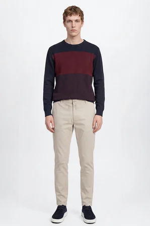 Pamuklu Slim Fit Dar Kesim Yan Cepli Esnek Pantolon