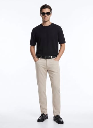 Altınyıldız Classics Bej Erkek Slim Fit Pantolon ACE001262790