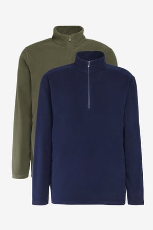 2'li Paket  Standart Fit Dik Yaka Soğuk Geçirmez Polar