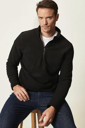 3'lü Paket  Standart Fit Bato Yaka Soğuk Geçirmez Sweatshirt Polar