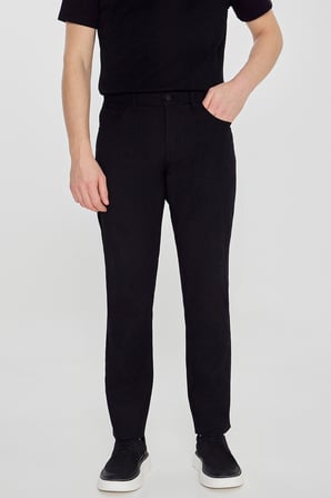Pamuklu Slim Fit Dar Kesim 5 Cepli Armürlü Esnek Pantolon