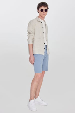 Pamuklu Slim Fit Dar Kesim Yan Cepli Esnek Şort