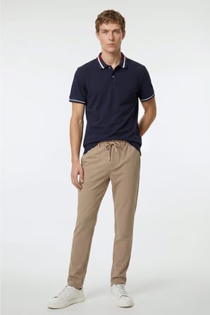 Jogger Slim Fit Dar Kesim Yan Cepli Beli Bağlamalı Pantolon