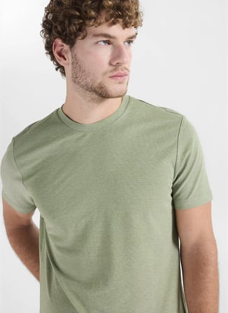 Altınyıldız Classics Yeşil Erkek Slim Fit Melanj T-Shirt ACE091262933