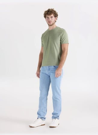 Altınyıldız Classics Yeşil Erkek Slim Fit Melanj T-Shirt ACE091262933