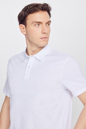 %100 Pamuk Standart Fit Normal Kesim Polo Yaka Tişört