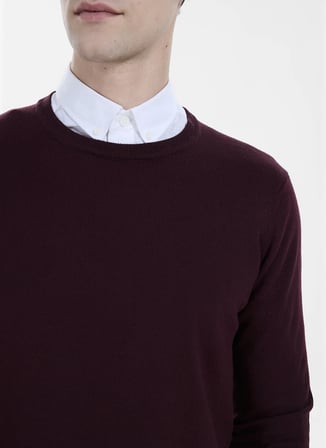 Altınyıldız Classics Bordo Erkek Bisiklet Yaka Triko Kazak ACE043271001