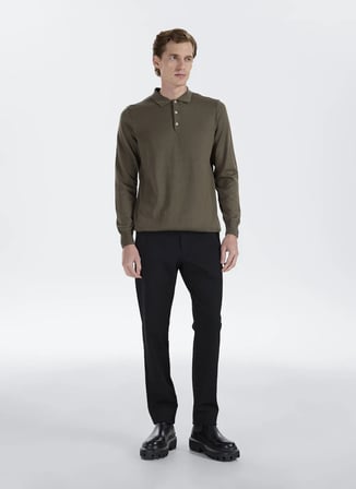 Altınyıldız Classics Haki Erkek Polo Kazak ACE043271002