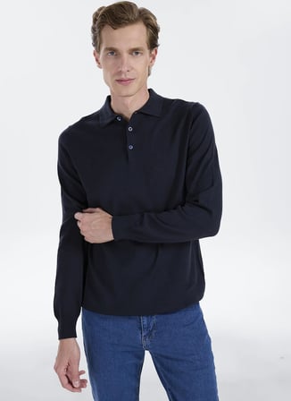 Altınyıldız Classics Lacivert Erkek Polo Standart Kazak ACE043271002