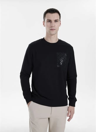 Altınyıldız Classics Siyah Erkek Bisiklet Yaka Sweatshirt ACE052271075