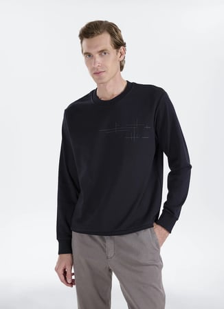 Altınyıldız Classics Lacivert Erkek Bisiklet Yaka Sweatshirt ACE052271076