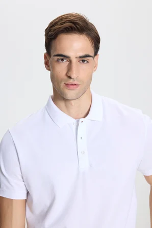 Pamuklu Slim Fit Dar Kesim Polo Yaka Tişört