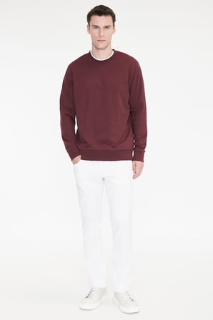 Pamuklu Standart Fit Normal Kesim 2 İplik Bisiklet Yaka Sweatshirt