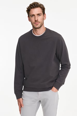 Pamuklu Standart Fit Normal Kesim 2 İplik Bisiklet Yaka Sweatshirt