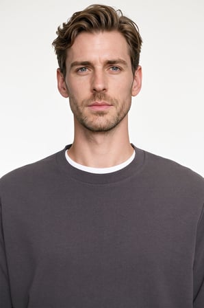 Pamuklu Standart Fit Normal Kesim 2 İplik Bisiklet Yaka Sweatshirt