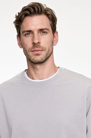 Pamuklu Standart Fit Normal Kesim 2 İplik Bisiklet Yaka Sweatshirt