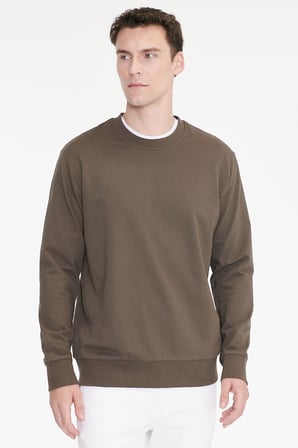 Pamuklu Standart Fit Normal Kesim 2 İplik Bisiklet Yaka Sweatshirt