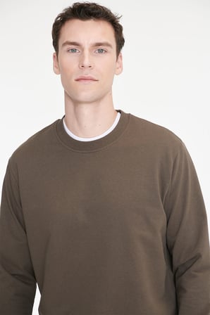 Pamuklu Standart Fit Normal Kesim 2 İplik Bisiklet Yaka Sweatshirt