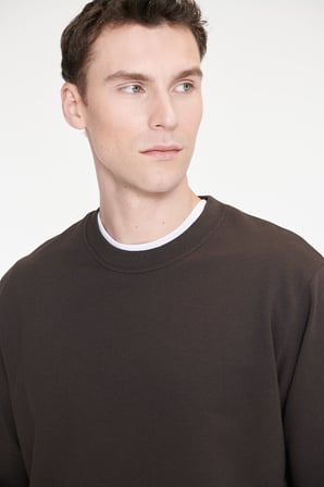 Pamuklu Standart Fit Normal Kesim 2 İplik Bisiklet Yaka Sweatshirt