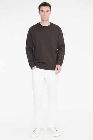 Pamuklu Standart Fit Normal Kesim 2 İplik Bisiklet Yaka Sweatshirt