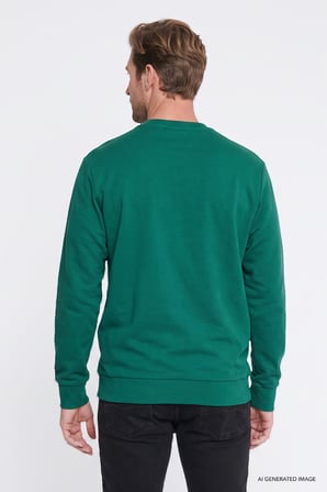 Pamuklu Standart Fit Normal Kesim 2 İplik Bisiklet Yaka Sweatshirt
