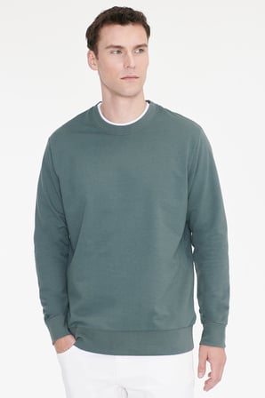 Pamuklu Standart Fit Normal Kesim 2 İplik Bisiklet Yaka Sweatshirt