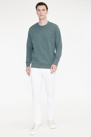 Pamuklu Standart Fit Normal Kesim 2 İplik Bisiklet Yaka Sweatshirt
