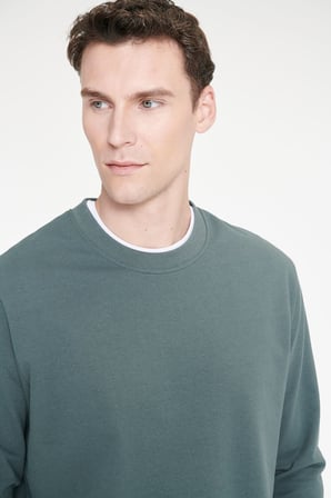 Pamuklu Standart Fit Normal Kesim 2 İplik Bisiklet Yaka Sweatshirt