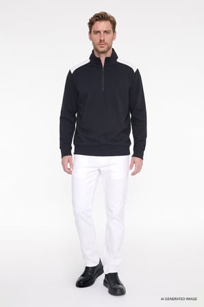 2 İplik Standart Fit Normal Kesim Bato Yaka Sweatshirt