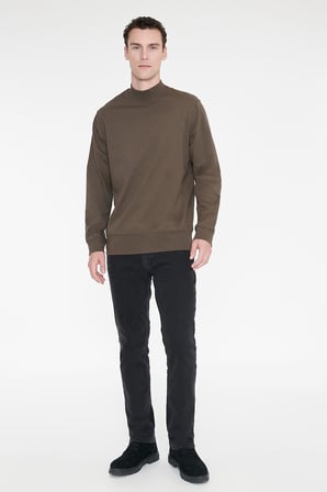 Pamuklu Standart Fit Normal Kesim Yarım Balıkçı Yaka Sweatshirt