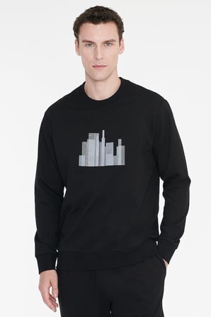 Pamuklu Standart Fit Normal Kesim Bisiklet Yaka Sweatshirt
