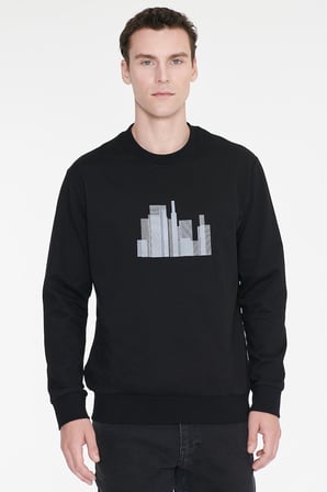 Pamuklu Standart Fit Normal Kesim Bisiklet Yaka Sweatshirt