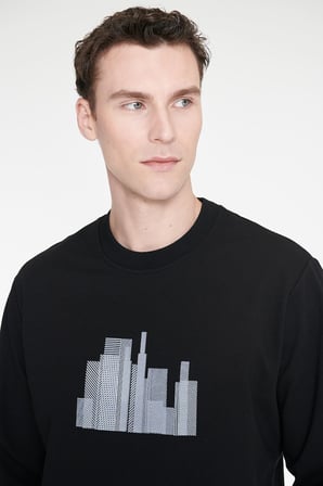 Pamuklu Standart Fit Normal Kesim Bisiklet Yaka Sweatshirt